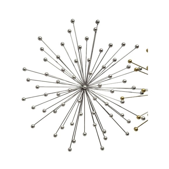 MCM Set Of 2 Starburst Wall Sculptures In Silver Gold Large size - Picture 2 of 5